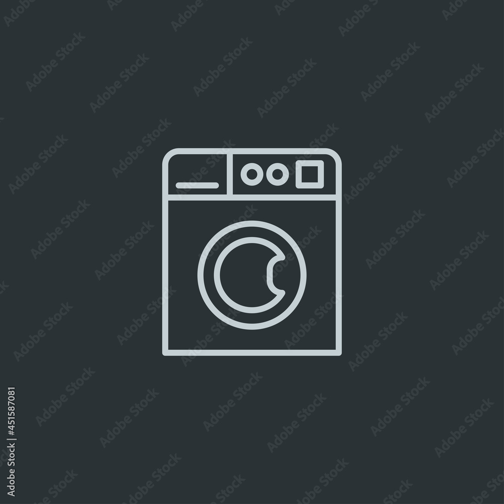 Washing machine icon vector on black background Washing machine icon vector on black background