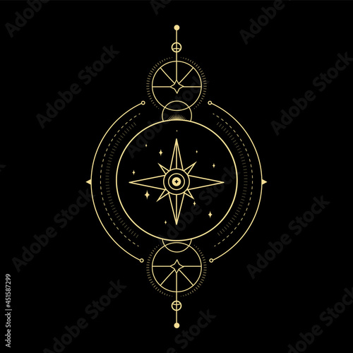 Magical tarot cards esoteric occult boho spiritual reader witchcraft magic crystal Sun moon and magic symbol