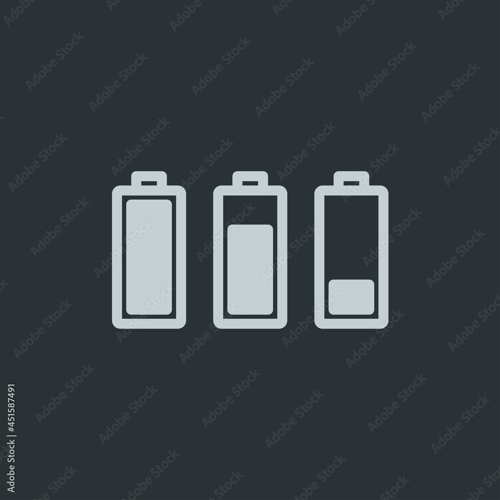 Phone battery icon on navy background Phone battery icon on navy background