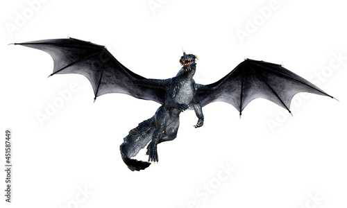 3D Rendering Fairy Tale Dragon on White