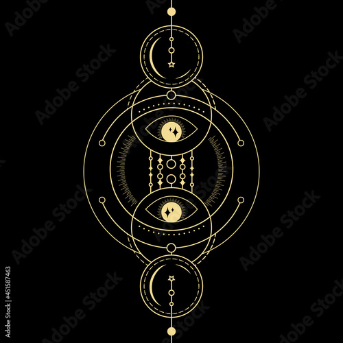 Magical tarot cards esoteric occult boho spiritual reader witchcraft magic crystal Sun moon and magic symbol