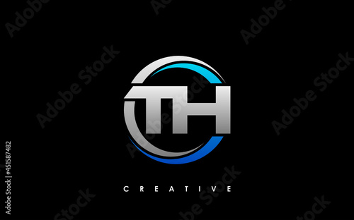 TH Letter Initial Logo Design Template Vector Illustration photo