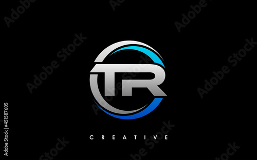 TR Letter Initial Logo Design Template Vector Illustration photo