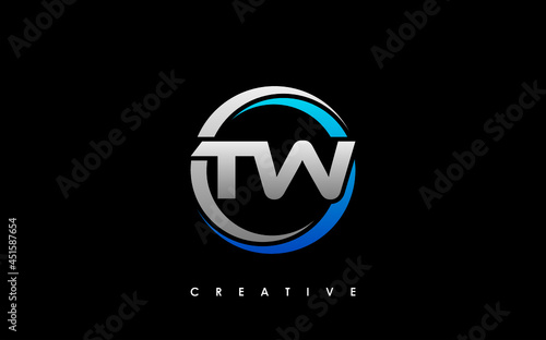 TW Letter Initial Logo Design Template Vector Illustration photo