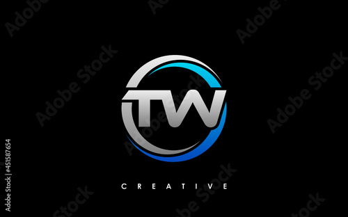 TW Letter Initial Logo Design Template Vector Illustration