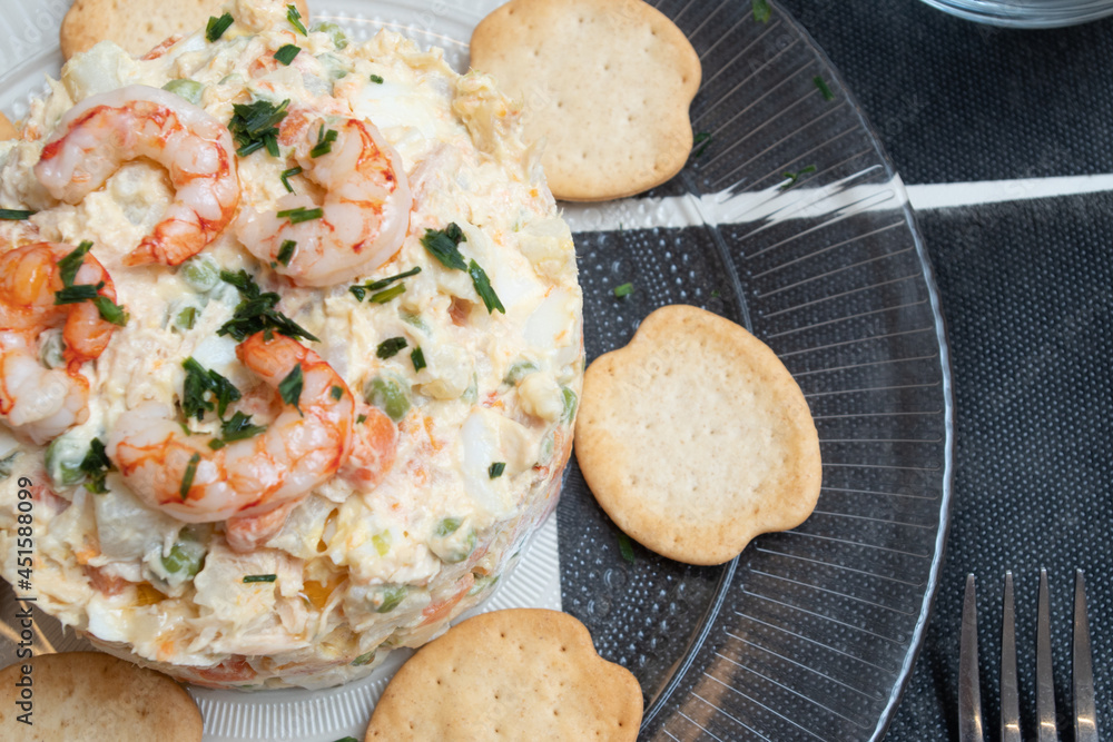 Olivier salad with shrimp Olivier salad with shrimp