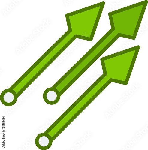 Lance Vector Line Filled Green Icon Design