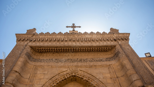 Cairo, Egypt - April 13, 2021 - the famous Coptic Hanging Church (St. Virgin Mary's) in Coptic Cairo photo