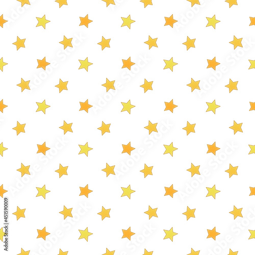 Seamless yellow stars on white background