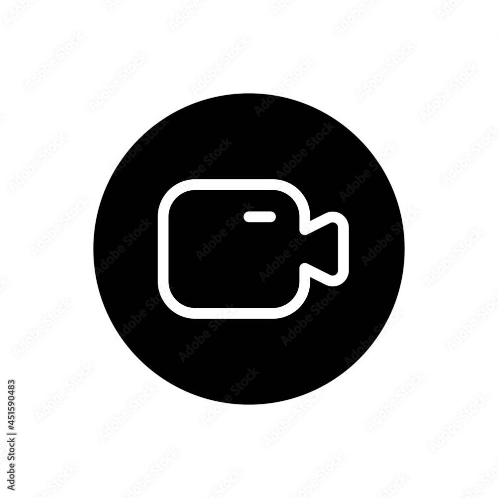 Video recorder vector glyph icon . Filled circular Video recorder vector glyph icon . Filled circular