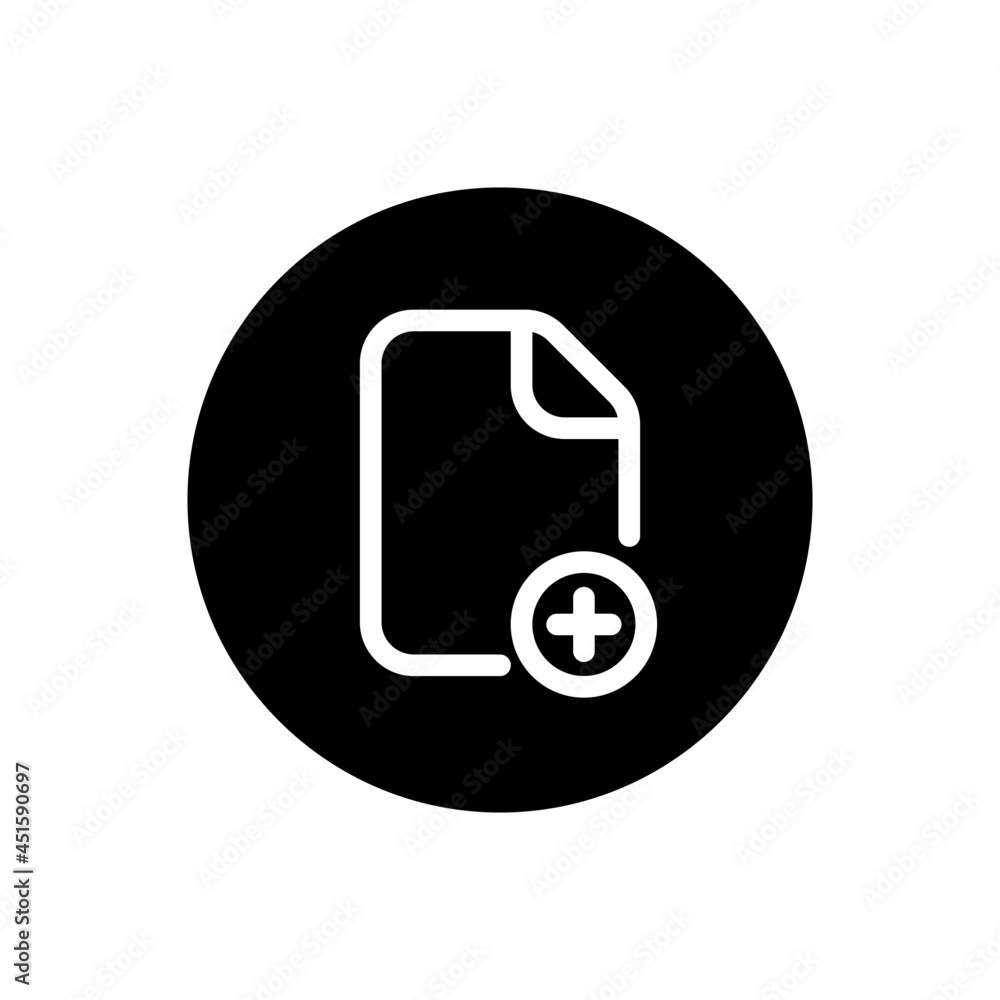 Add new file vector glyph icon . Filled circular Add new file vector glyph icon . Filled circular
