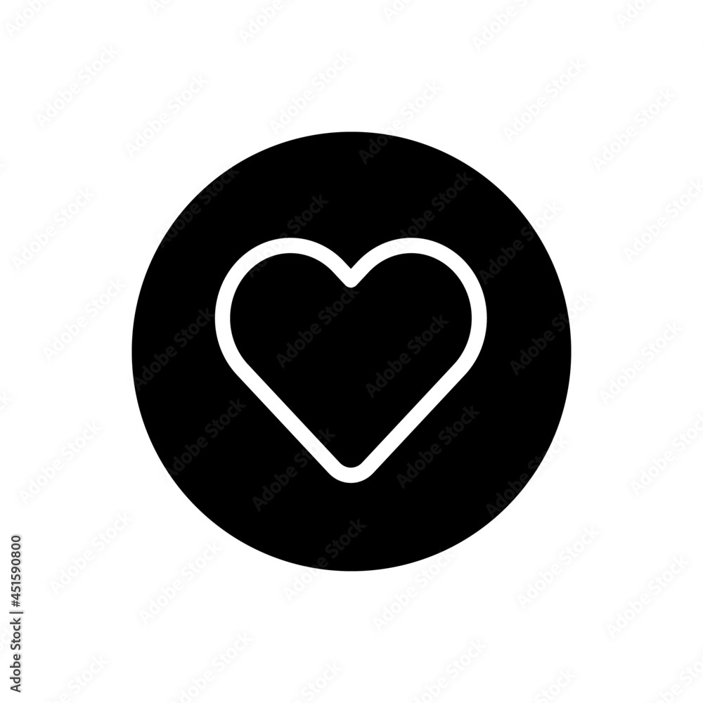 Heart vector glyph icon . Filled circular Heart vector glyph icon . Filled circular