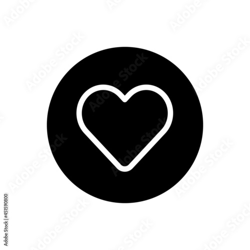 Heart vector glyph icon . Filled circular