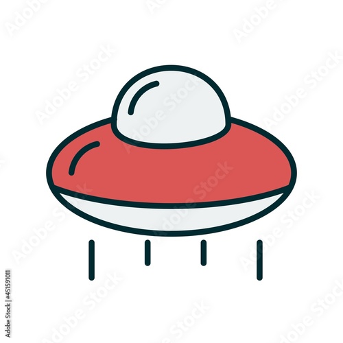 SpaceShip Vector Line Two Color Icon Design