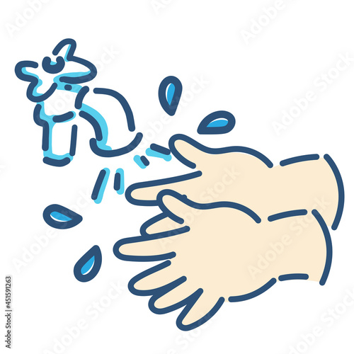 手洗う　ベクター