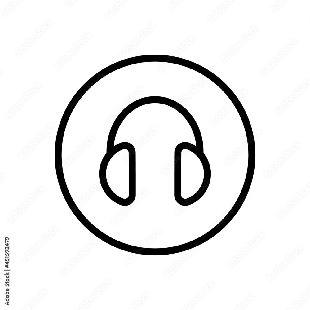 Earphone vector line icon . Editable Stroke Earphone vector line icon . Editable Stroke