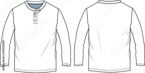 Konstfotografi Men's Henley Neck Long Sleeve Front and Back, Boy' s Henley Neck Long Sleeve Front and Back