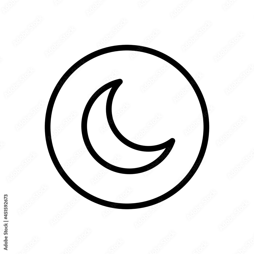 Moon vector line icon . Editable Stroke Moon vector line icon . Editable Stroke