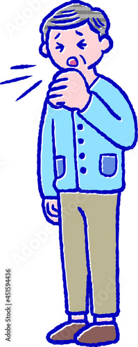 咳をする男性
