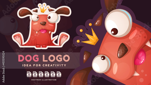 Cartoon character animal pretty dog - funny sticker