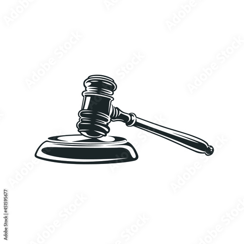 Wooden judge gavel.