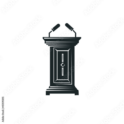 Judicial tribune illustration.