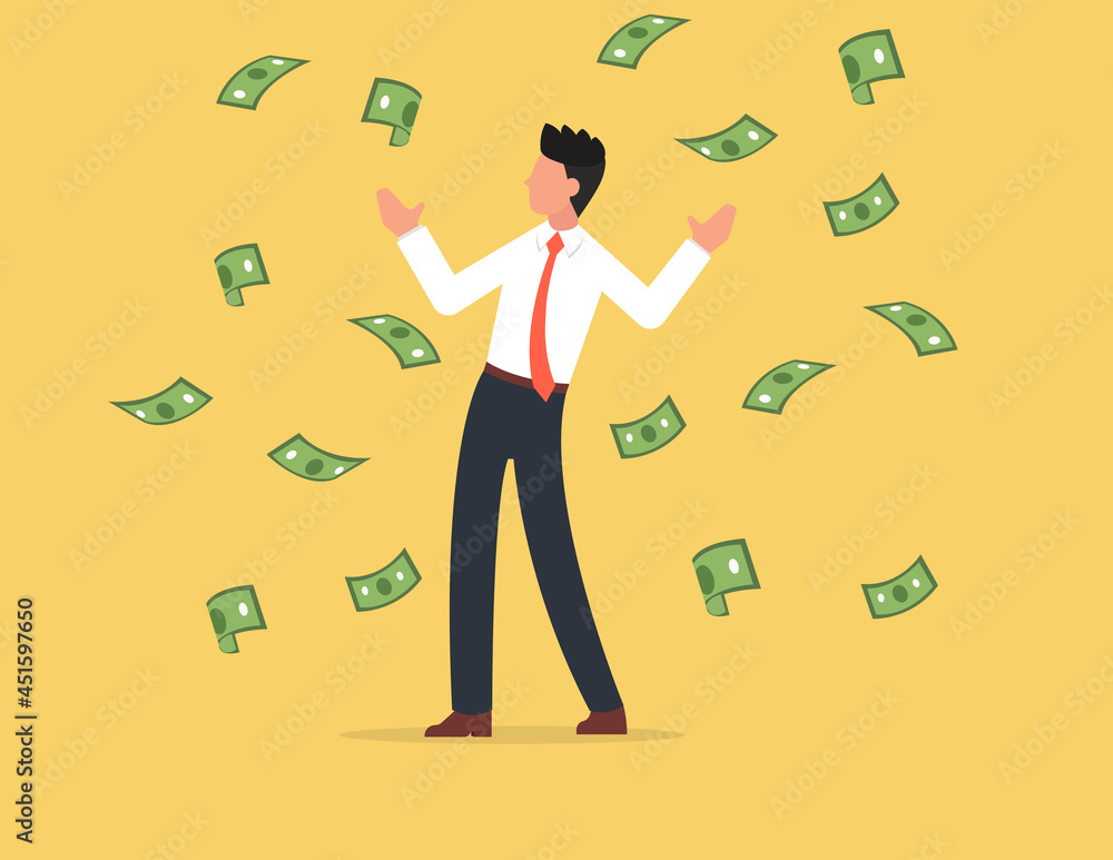 Businessman people rejoice at financial success. business concept Businessman people rejoice at financial success. business concept