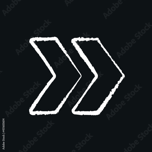 Arrow chalk icon. Vector isolated black illustration.