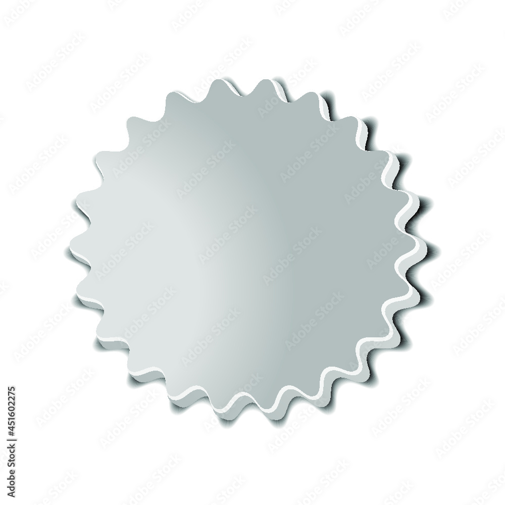 Gray Star Burst Badge Sticker isolated on a white background. 3d illustration Gray Star Burst Badge Sticker isolated on a white background. 3d illustration