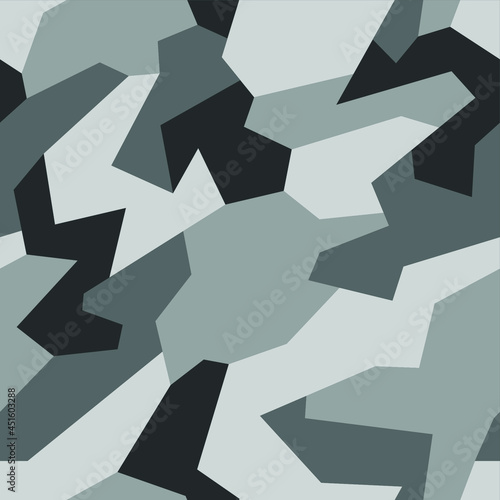 Camouflage geometric seamless pattern. Abstract military endless texture for fabric and fashion print. Vector background.