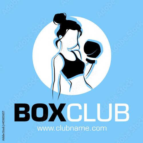 Logo club box féminin salle sport entrainement femme