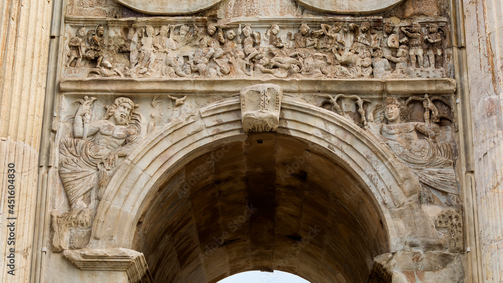 Reliefs on Arch of Constantine (Arco de Constantino), Rome, Italy