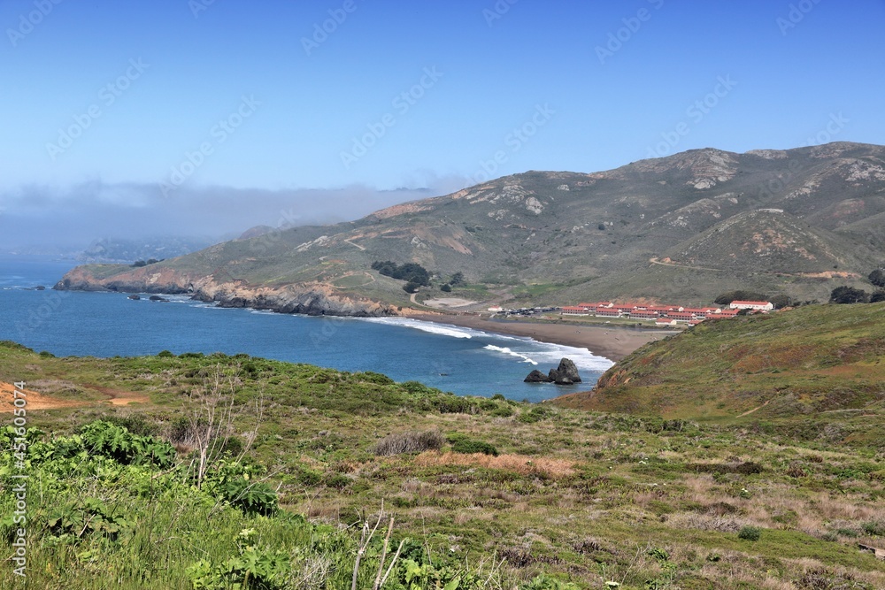 Marin County coast landscape in California