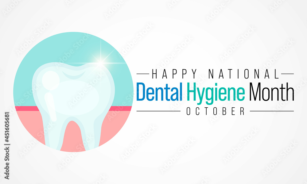 National Dental Hygiene month is observed every year in October, to celebrate the work dental hygienists do, and help raise awareness on the importance of good oral health. Vector illustration National Dental Hygiene month is observed every year in October, to celebrate the work dental hygienists do, and help raise awareness on the importance of good oral health. Vector illustration