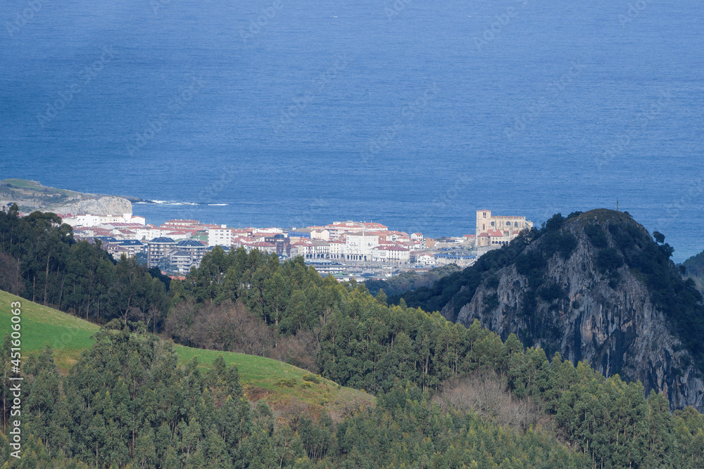 Castro Urdiales from the mountains of Bizkaia