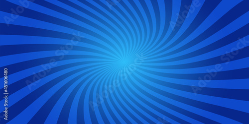 Sunburst retro sun rays blue background. Abstract summer blue comic illustration. Vintage radial blue texture. Stock vector