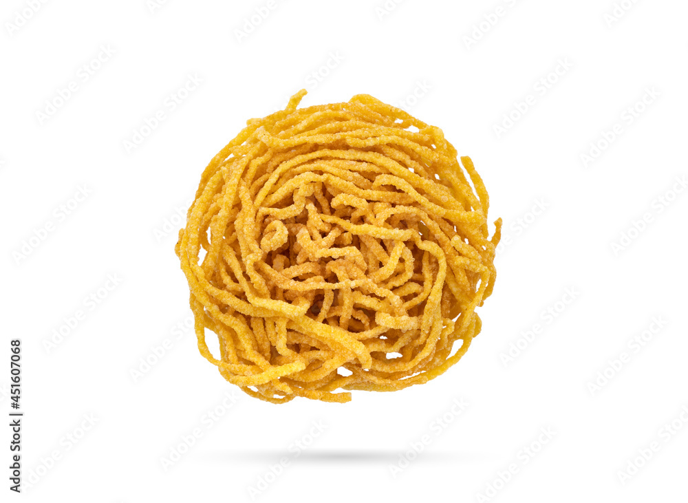 Crispy noodle on isolated white background Crispy noodle on isolated white background