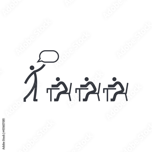 Black outline education and knowledge vector icon. Fully editable stroke