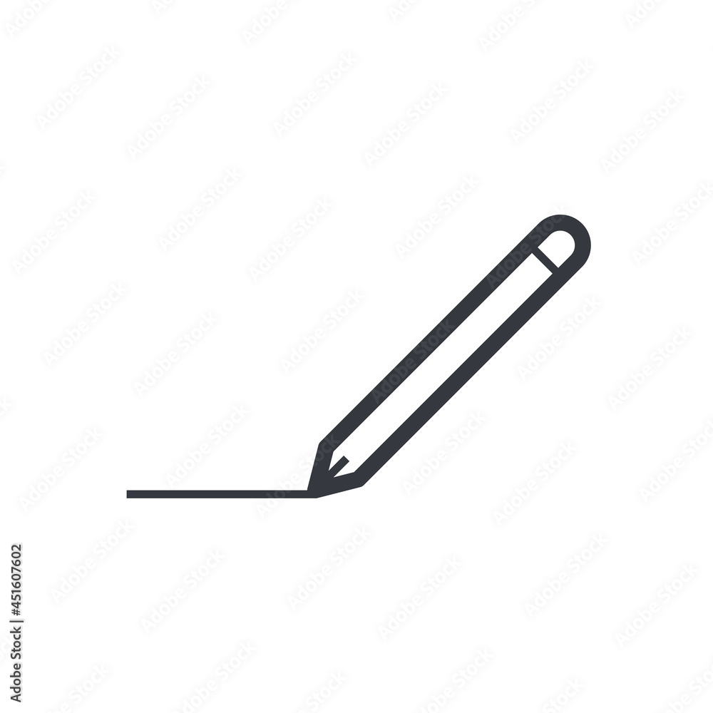 Black outline pencil symbol. education and knowledge vector icon.