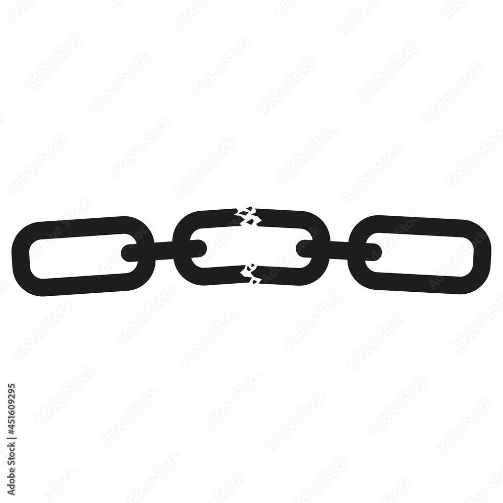 Obraz premium Broken chain icon.