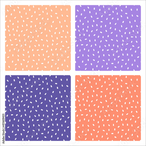 Fototapeta Naklejka Na Ścianę i Meble -  Set of 4 seamless patterns with sprinkles