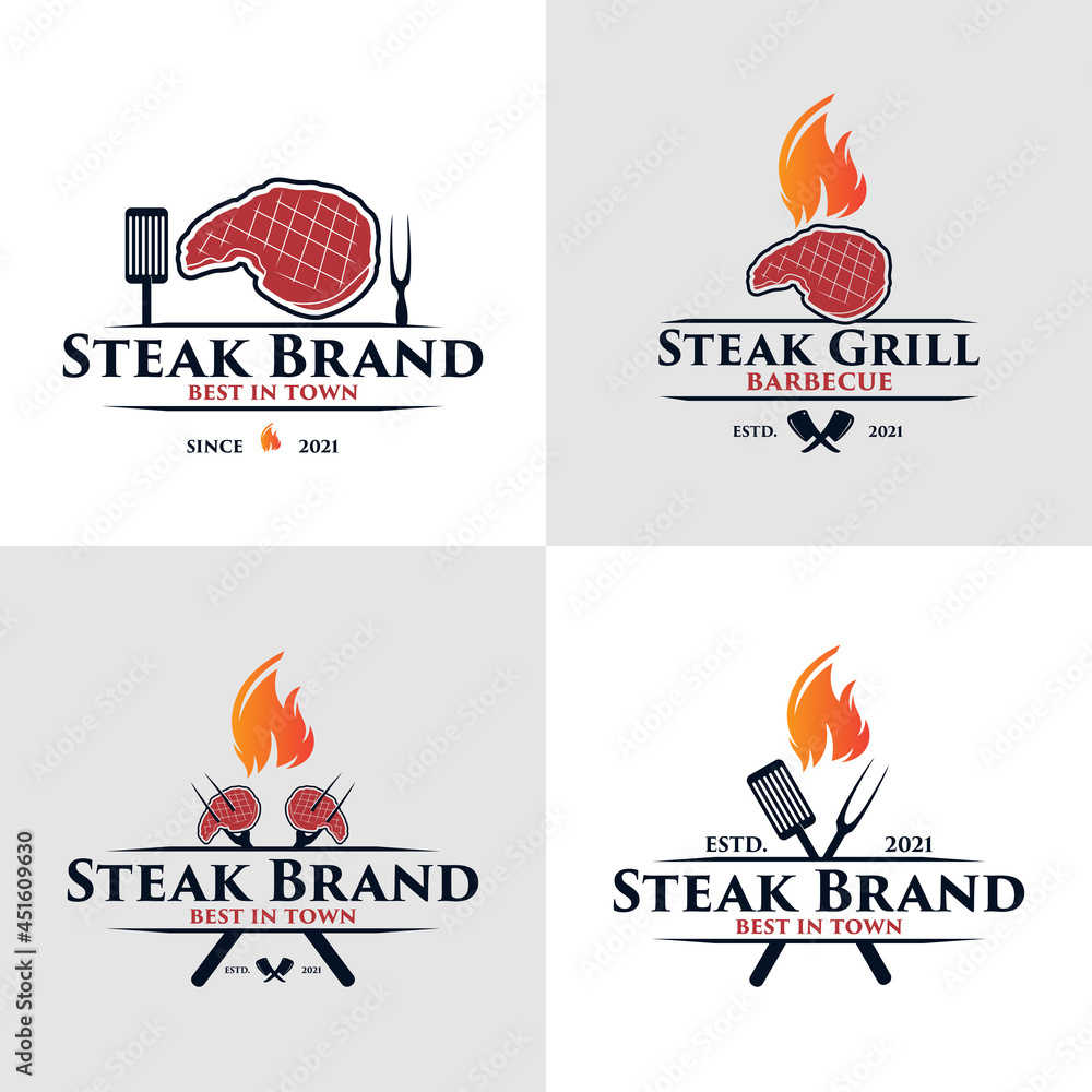 Set of barbecue grill logo Premium Vector Set of barbecue grill logo Premium Vector