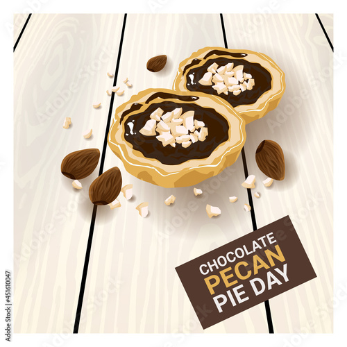 chocolate pecan pie day vector image