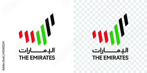 Abu Dhabi, December 2, 2021: United Arab Emirates 2021 Official logo. (Arabic Translate: The Emirates). Vector Illustration.