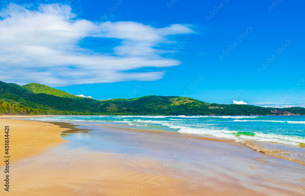 Praia Lopes Mendes beach on tropical island Ilha Grande Brazil.