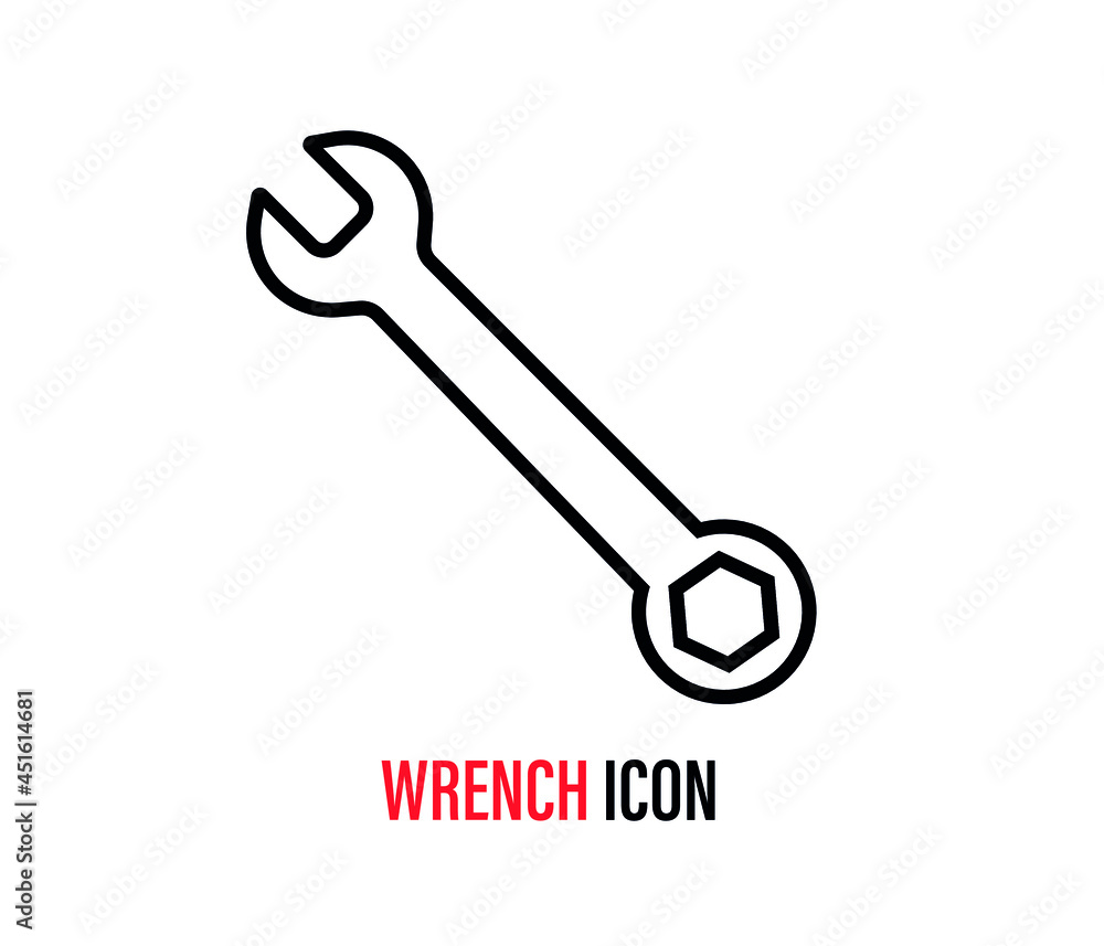Wrench icon. isolated on background. Vector illustration. Wrench icon. isolated on background. Vector illustration.