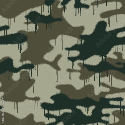 Spray painted camouflage wallpaper abstract vector seamless pattern
