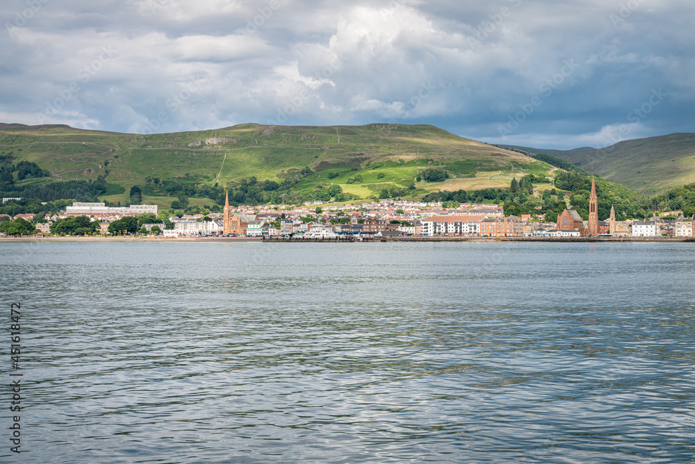 The waterfront in Largs from the Firth of Clyde The waterfront in Largs from the Firth of Clyde