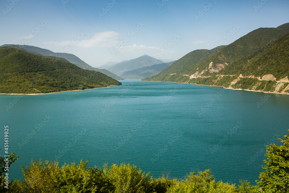 Fototapeta premium A beautiful landscape photography with Caucasus Mountains in Georgia.