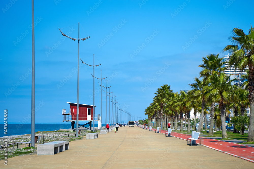 The coastline of the embankment of the resort town of Batumi in Georgia The coastline of the embankment of the resort town of Batumi in Georgia